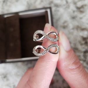 Diamond Sterling Silver Infinity Earrings
